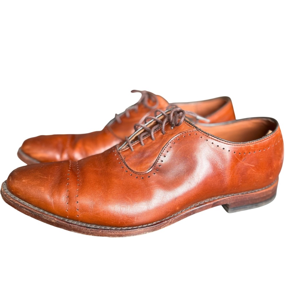 Allen Edmonds Vernon Oxford Men 11D Brown Leather Cap Toe Dress Shoes 8838